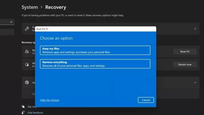 factory reset your Windows 11 fully